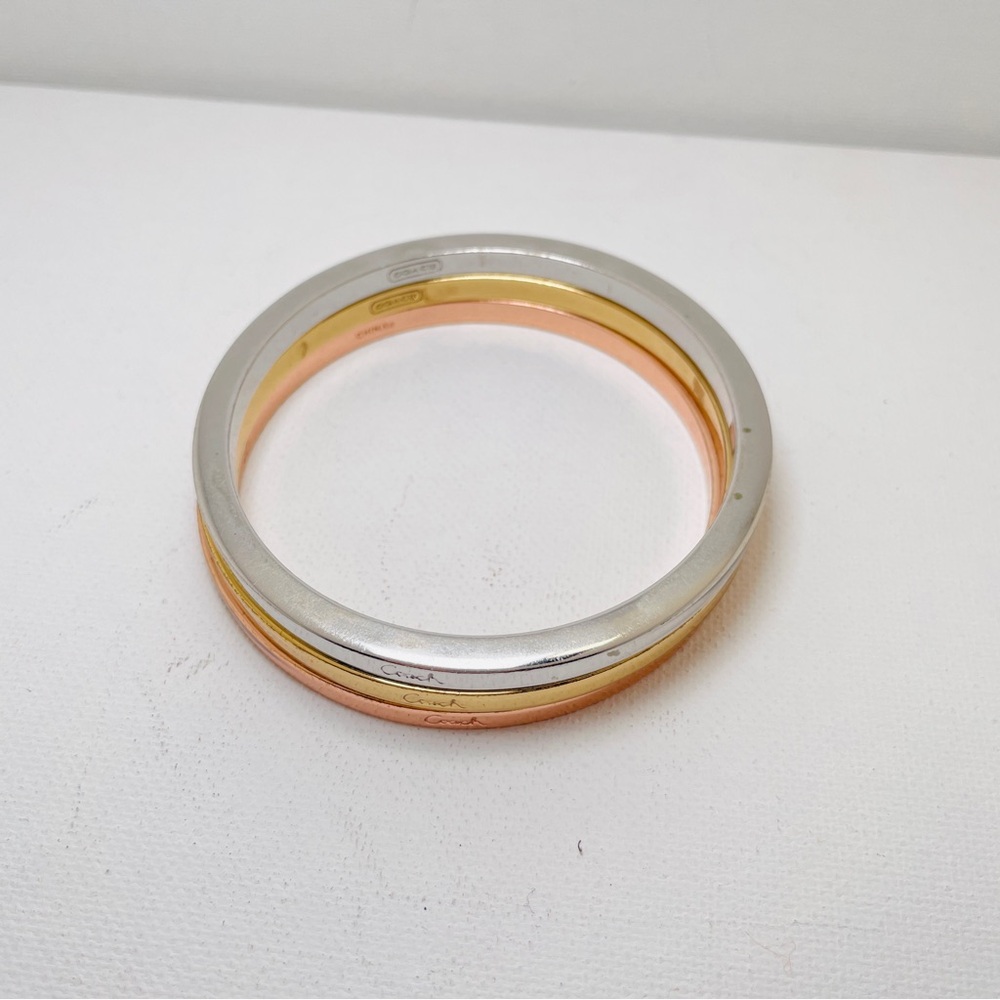 Coach Tri Color Stackable Bangle Bracelets - Picture 5 of 5